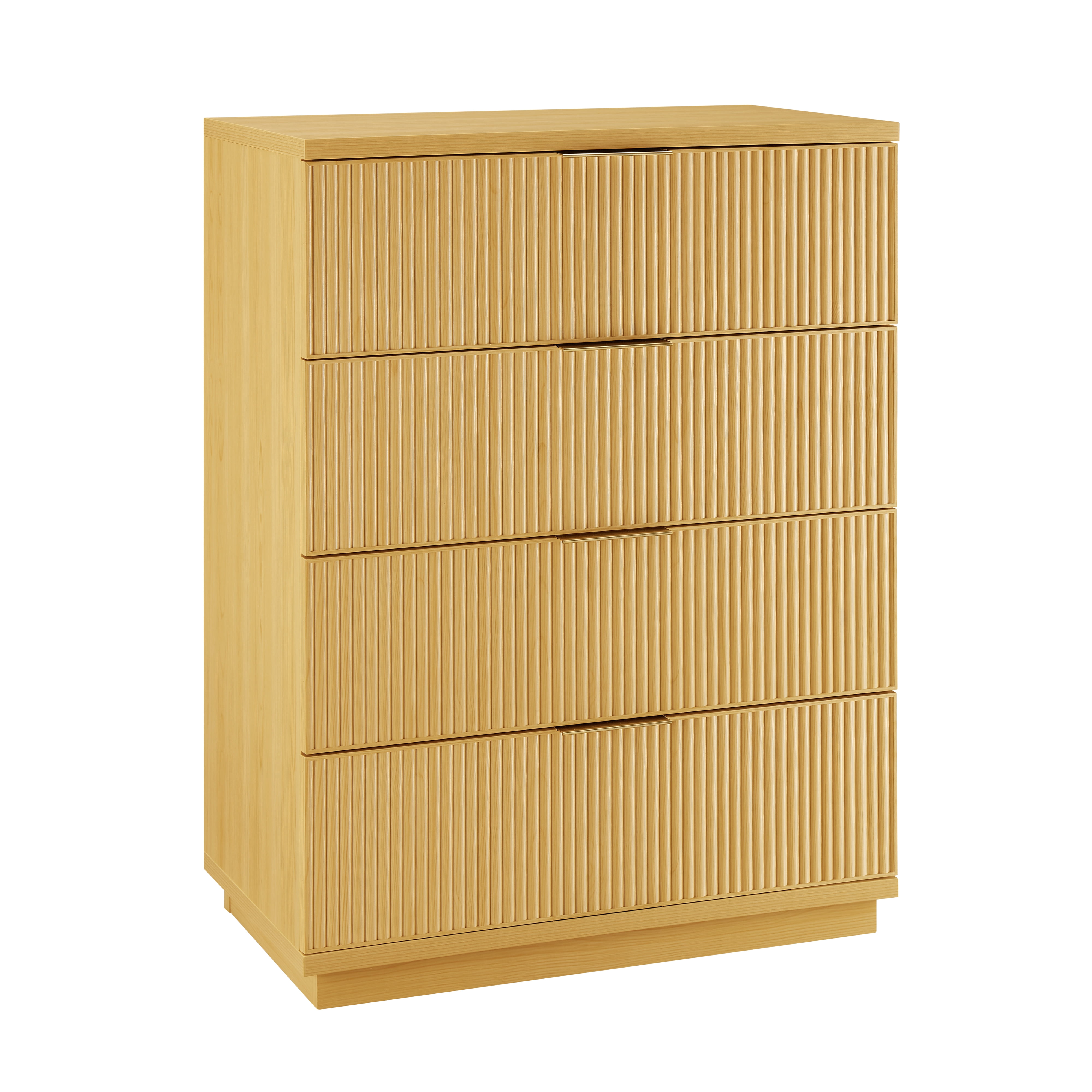Better Homes & Gardens Lillian Fluted 4 Drawer Dresser, Natural Pine