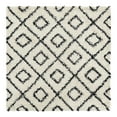thumbnail image 3 of Unique Loom Trellis Shag Collection Area Rug - Ruth (5' 3" Square White and Black/Ivory), 3 of 11