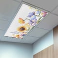 thumbnail image 2 of 2 Pack Pastoral Flowers Fluorescent Light Covers for Ceiling Lights Summer Sunflower Plants Leaves Magnetic Ceiling Light Covers Overhead Light Filters for Office Classroom Home, 2 of 9