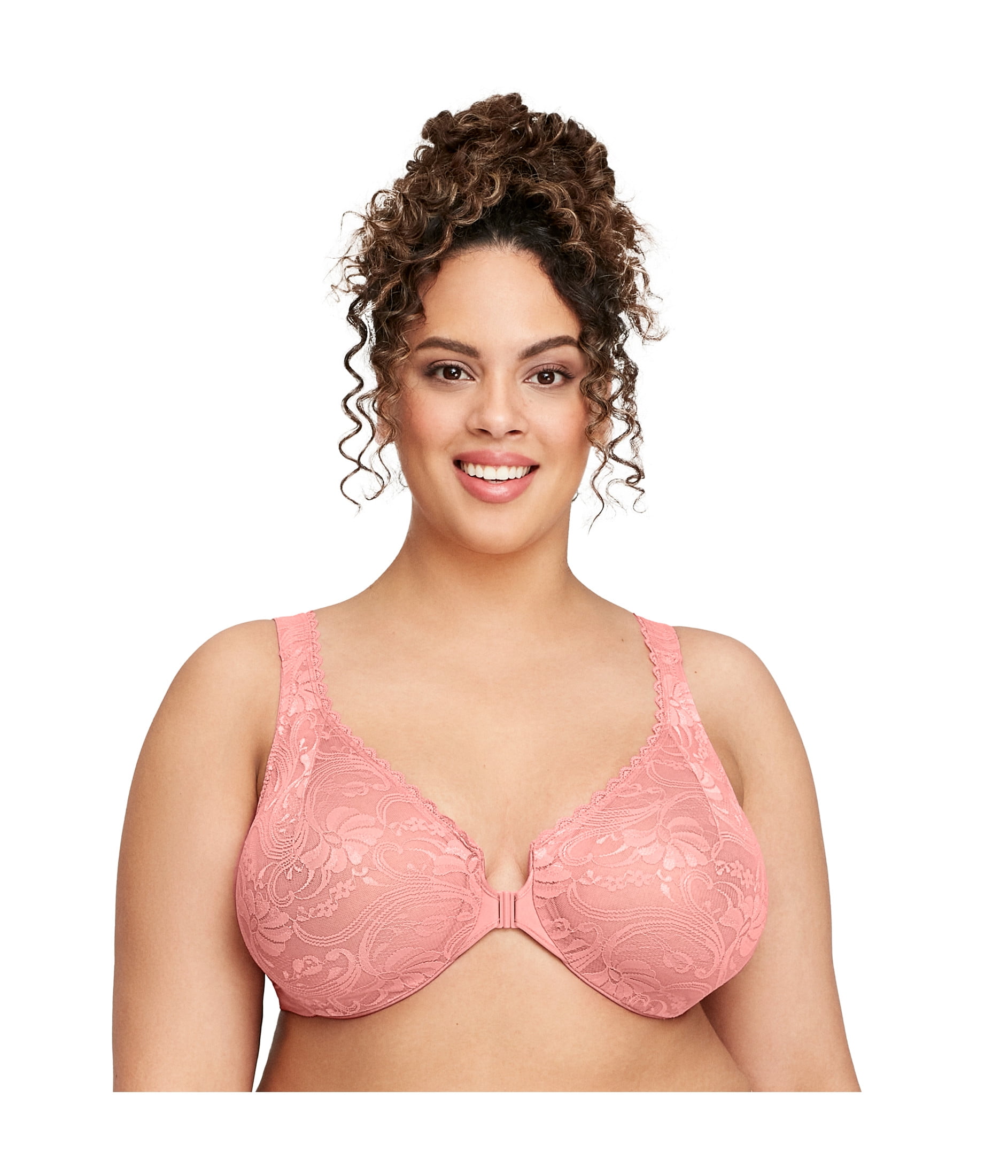 Glamorise WonderWire Front-Closure Stretch Lace Underwire Bra 9245 (Women's & Women's Plus)