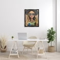 thumbnail image 3 of Stupell Industries Trendy Woman Luna Moth City Reflection Sunglasses Painting Jet Black Floating Framed Canvas Print Wall Art, Design by Stacy Gresell, 3 of 5