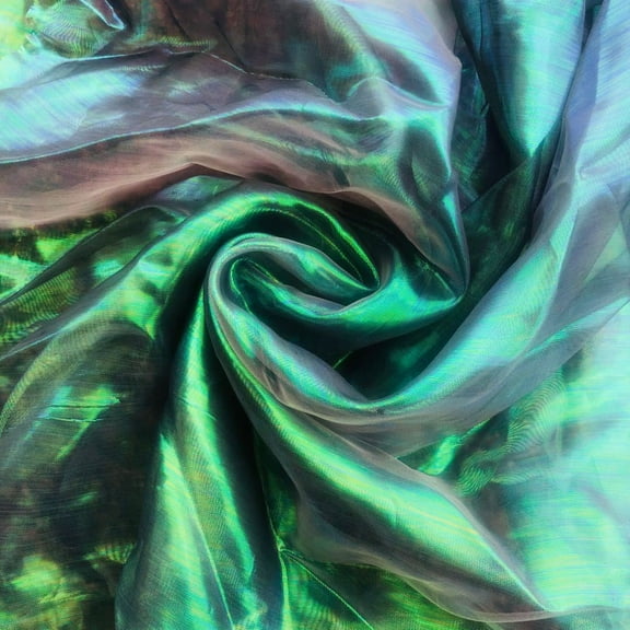 Namzi 3 Yard Magic Rainbow Laser Gradient Organza Lace Fabric,Iridescent Holographic Gauze Fabric for Wedding Dress,Curtain,Photography Background,Party,DIY Supplies,Home Decor (Magic Black)