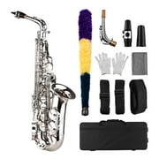 Abody Saxophone Sax Eb Be Alto E Flat Brass Carved with Gloves Cleaning Cloth Brush Straps Carry Case