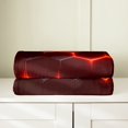 thumbnail image 2 of Erosebridal Gradient Geometric Flannel Blanket, Red Sherpa Throw, Abstract Striped Room Decor, 2 of 5