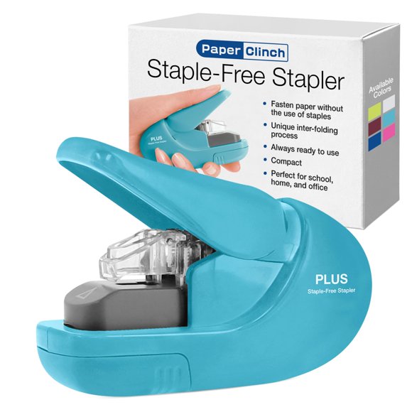 Grapadora sin grapas PLUS Paper Clinch Compact azul