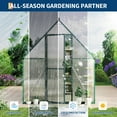 thumbnail image 4 of Greenhouse 6x7 FT Aluminum-Framed Heavy Duty Polycarbonate with Quick Setup Structure and Roof Vent Large Enhanced Outdoors Green House Kit,Green, 4 of 8