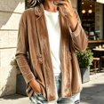 thumbnail image 2 of Cekizud Cardigans for Women Lightweight Velvet Long Sleeve Open Front Casual Outerwear Tops with Pockets, S-2XL, 2 of 5