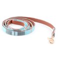 thumbnail image 1 of Collar de piel para perro y correa de 4 pies, collar básico ajustable KUDES, con juego de correa para mascotas de cuero con campana, 1 of 5