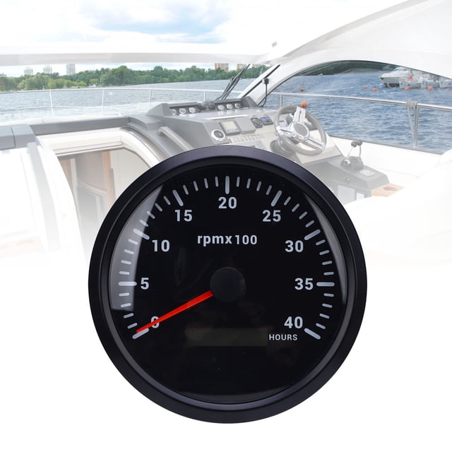 110mm 4 3 / 8in Tachometer 7 Color Backlight 4000RPM Gauge with Hour Meter for Truck Trailer RV Boat