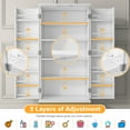thumbnail image 4 of ETASE 51 Pantry Cabinets, White Freestanding Kitchen Pantry Storage Cabinet with Adjustable Shelves, Buffet Cupboards Storage Cabinet for Home Office Use, White + Gold, 4 of 11