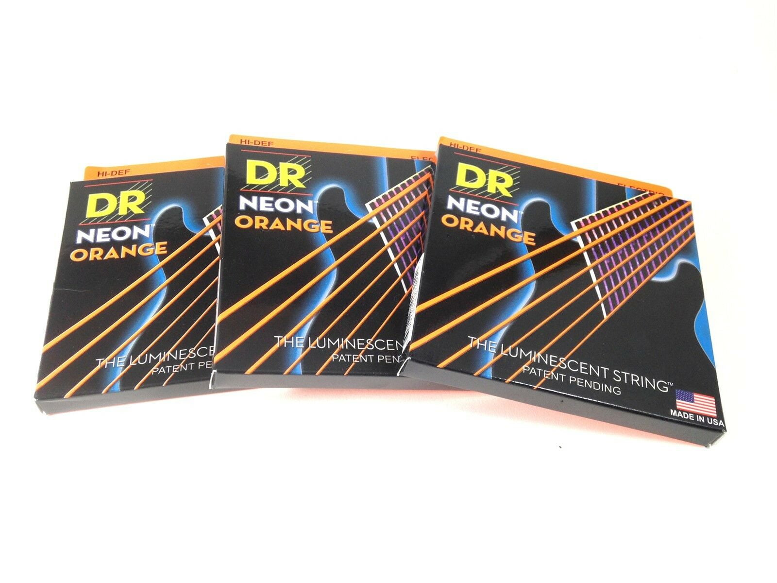 DR Strings Guitar Strings 3 Pack Electric Neon Orange 11-50 Heavy