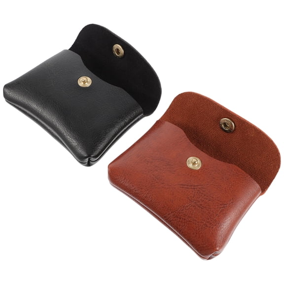 Raindrops 2 Pcs Zipper Money Bag Portable PU Assorted Color Outdoor Activities