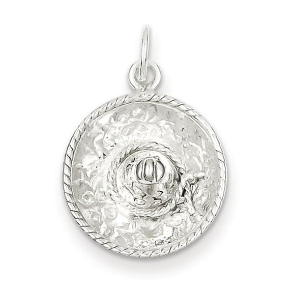 Sterling Silver Polished 3-D Sombrero Charm