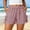 Wine, variant on Beach Shorts For Women Summer Elastic Waist Beach Side Detail Plaid Office Casual Travel Weekend Resort Everyday Style Daily Outfit Ready Relaxed Vacation Look Blue 3XL
