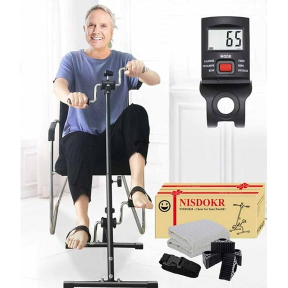 GZZQY Pedal Exerciser Bike Hand Arm Leg and Knee Peddler Adjustable Fitness Equipment for Seniors, Elderly Home Dual Pedal Exercise Bike for Total Body - Great Gift for Elderly Rehab