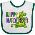thumbnail image 3 of Inktastic Happy Mardi Gras Cute Alligator with Beads Boys or Girls Baby Bib, 3 of 4