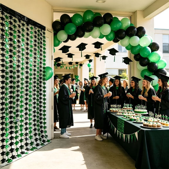 2026 Graduation Foil Curtain, Grad Party Tinsel Backdrop for Celebration Event