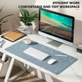 thumbnail image 3 of NOSTHEART Leather Desk Pad Protector ,Mouse Pad,Office Desk Mat, Non-Slip PU Leather Desk Blotter,Laptop Desk Pad,Waterproof Desk Writing Pad for Office and Home (23.6" x 13.2", Blue & Gray), 3 of 7