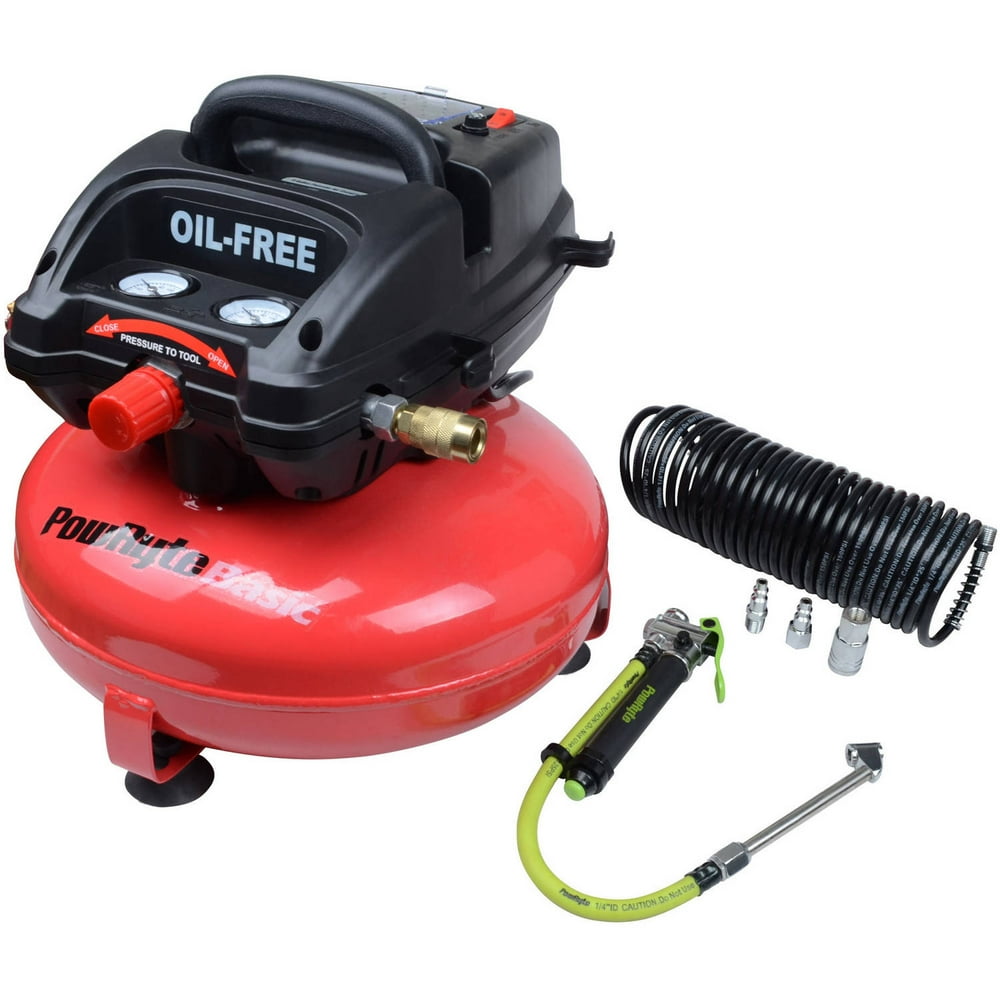 PowRyte Basic 103338 3 Gallon Oil-Free Pancake Portable Air Compressor ...