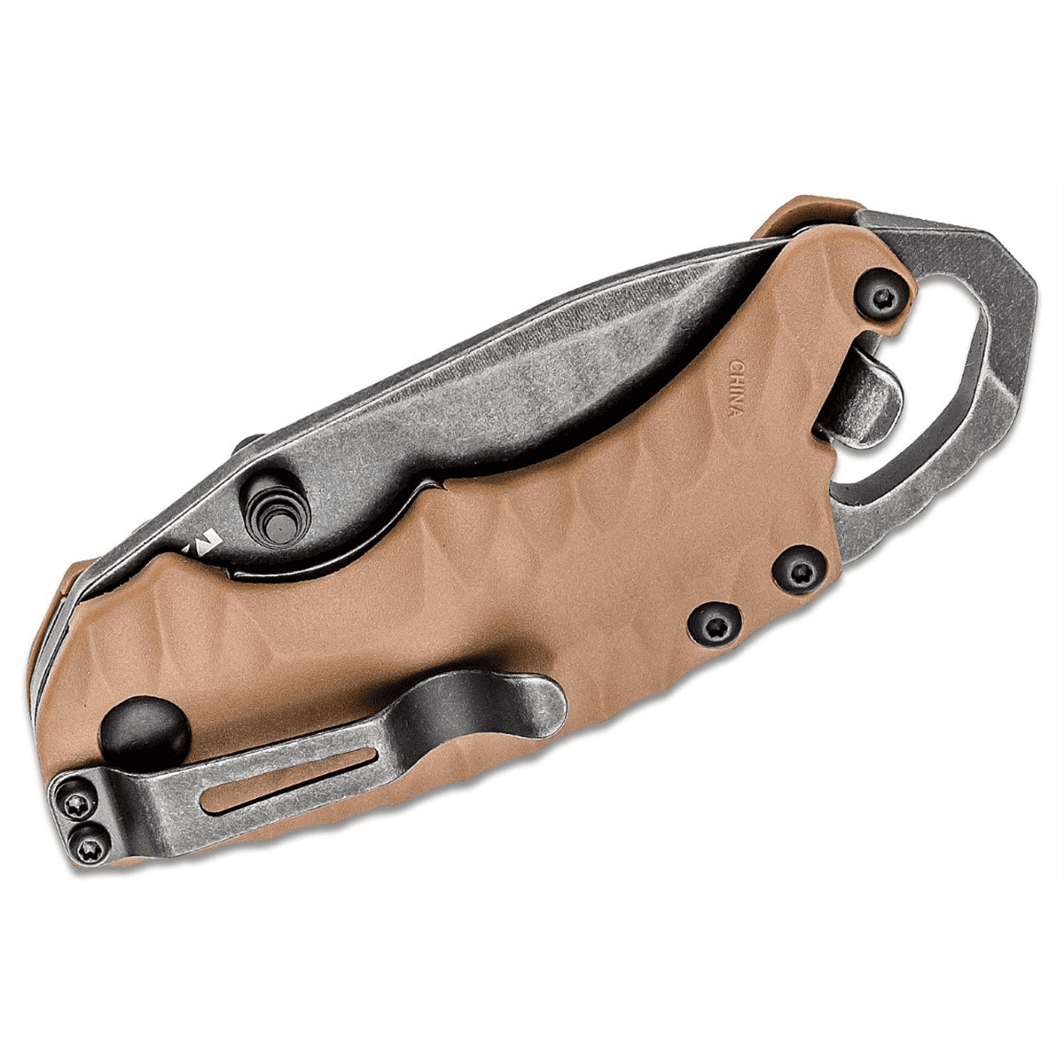 Kershaw Shuffle II, Tan Multifunction Folding Pocket Knife, Tanto Blade
