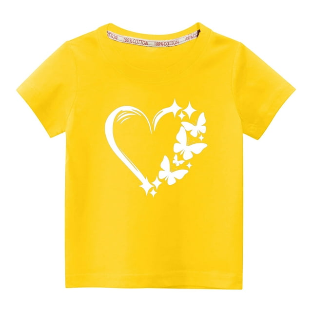 Japceit Hauts à Manches Courtes pour Femmes Hauts à Manches Courtes pour Femmes Tout-Petits Enfants Garçons Filles Mode Mignon Col Rond Imprimé Haut à Manches Courtes Haut Garçon Saison 1