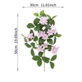 thumbnail image 5 of Artificial Phalaenopsis Branch, Faux Butterfly Orchid Stem with Green Leaves, Fake Floral Pick for Vase Bouquet Wall Indoor Home Decor Purple, 5 of 5