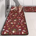 thumbnail image 2 of Kitchen Rugs Sets Of 2,Red Christmas Santa Pattern Anti Fatigue Kitchen Mat Rugs Non Slip Washable,Decorative Kitchen Floor Mats for Kitchen,Sink,Laundry,17"x47"+17"x47", 2 of 5