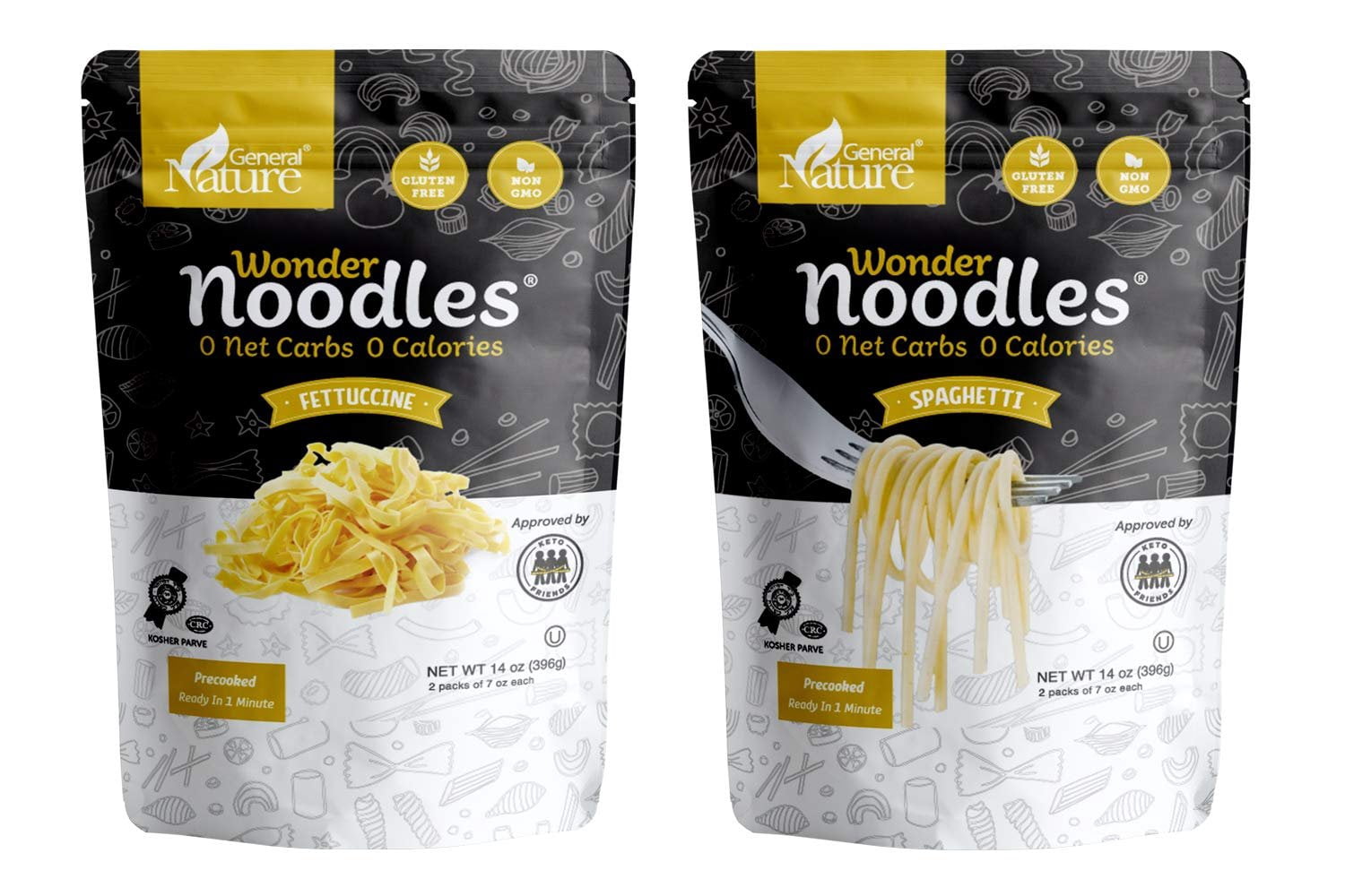 Wonder Noodles Variety Pack Keto Pasta, Zero Carb Noodles, Kosher