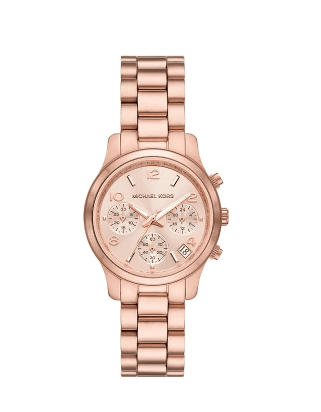 Michael Kors Women's Parker Wrist Watch, Crystal Pave Logo