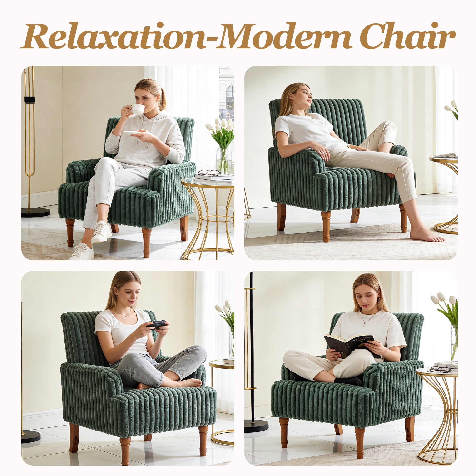 MOONMISS Accent Chair for Living Room,Green