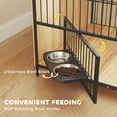 thumbnail image 2 of Pefilos 31" Furniture Style Dog Crate with Rotatable Feeding Bowl, 2 Anti-Escape Doors, Indoor Pet Kennel Dog Cage for Medium Dogs, Beige, 2 of 10