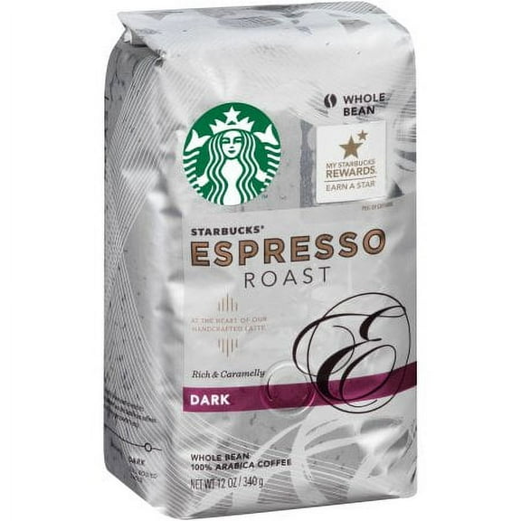 Starbucks Espresso Roast Dark Roast Whole Bean Coffee 12 oz (Pack of 36)