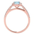 thumbnail image 3 of Aonejewelry 2.15 Ct. Ttw Diamond and Emerald Shaped Aqumarine Ring in 10K Rose Gold, 3 of 4