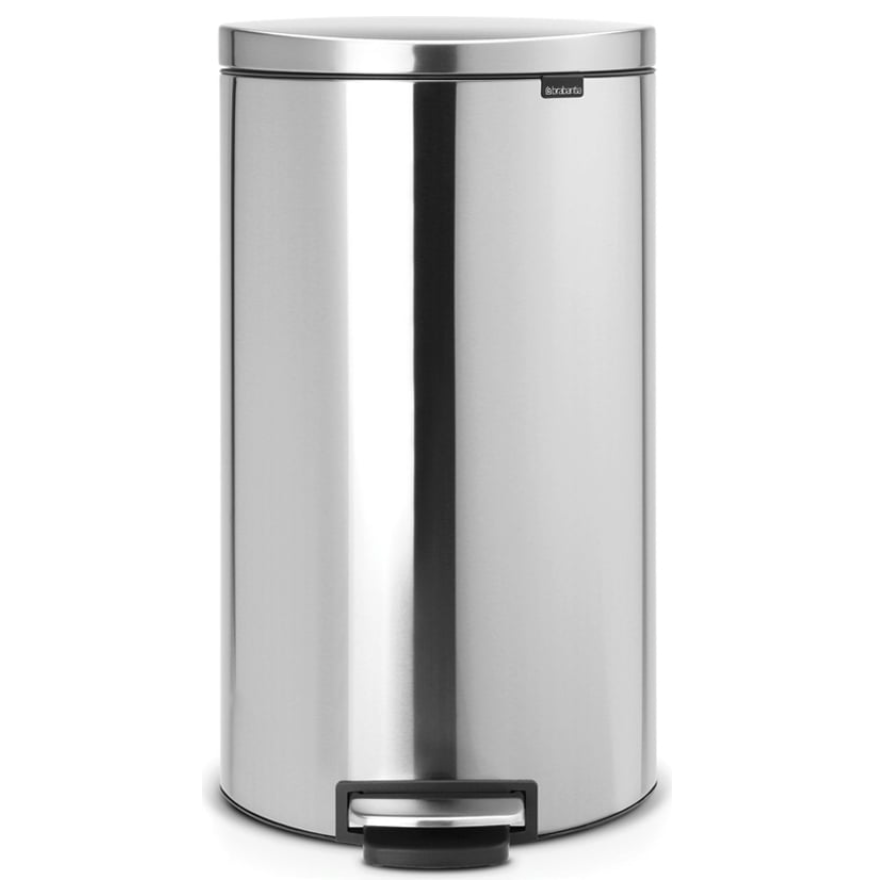 Brabantia Flatback Step Trash Can Matt Steel Fingerprint Proof 40L