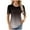 Gray, variant on Erwazi Women's Summer Short Sleeve Tops Casual Dressy Shirts Round Neck Fashion Gradient Pleated Business Blouses Tunic Top