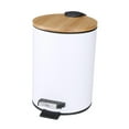 thumbnail image 1 of Cubo de basura de madera Flip Step, cubo de basura de metal, cubo de basura, organizador extraíble 3L Blanco, 1 of 9