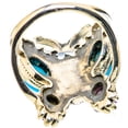 thumbnail image 3 of Large Sleeping Beauty Turquoise, Amethyst Ring Size 8.25 (925 Sterling Silver)  - Handmade Boho Vintage Jewelry RING132760, 3 of 3