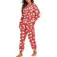 thumbnail image 2 of FOR U DESIGNS Christmas Santa Claus Drawstring Pajama Set Long Sleeve Sleepwear Soft Loungewear Pants with Pockets Set of 2 Size XL Ladies Nightwear Long Tops for Women, 2 of 6