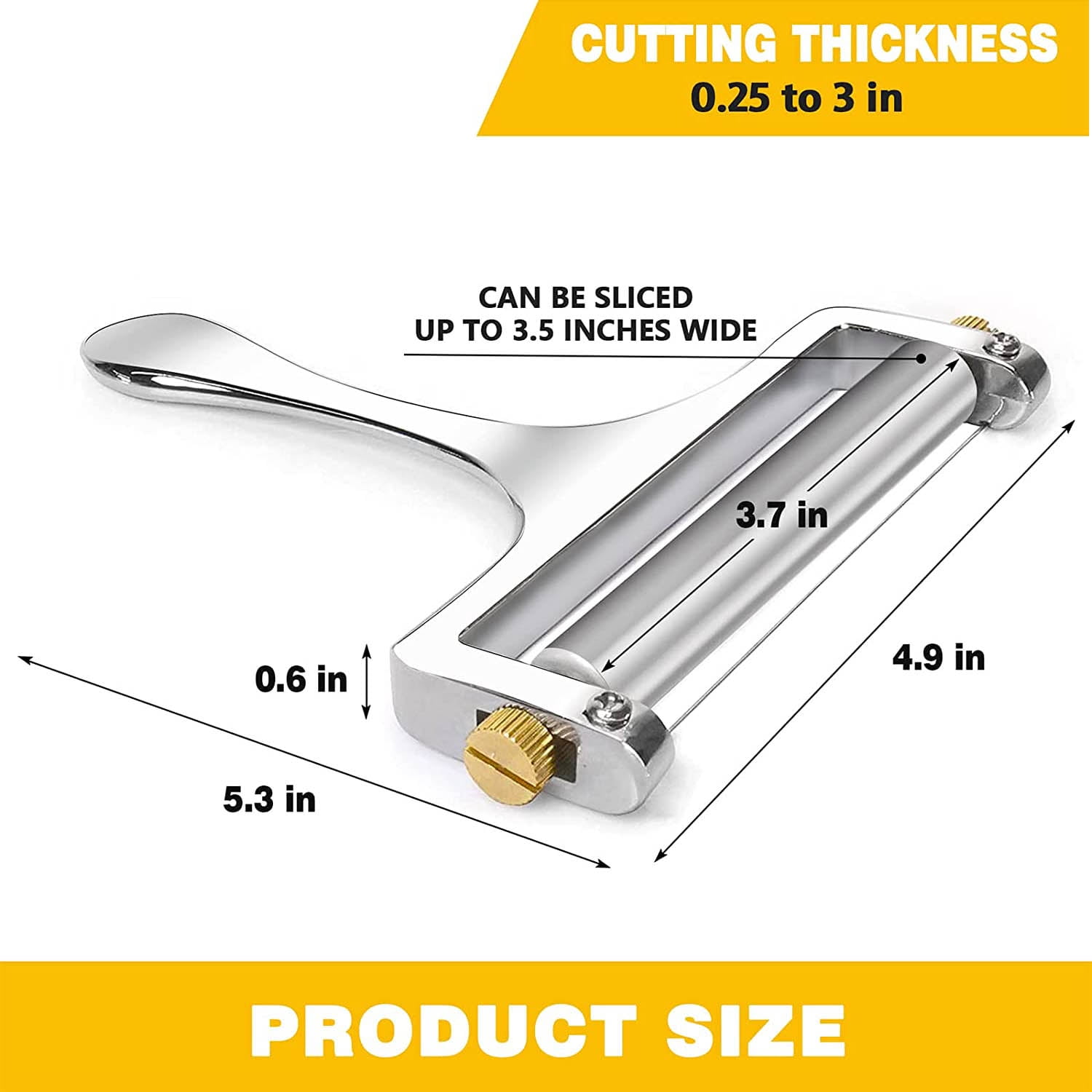 Cheese Slicer Stainless Steel Wire Chees Cutter Thickness Adjustable Cutter  @USA