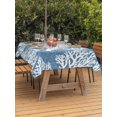 thumbnail image 2 of Rectangle Outdoor Tablecloth with Umbrella Hole and Zipper 60x102 Inch, Blue Coastal Coral Waterproof Patio Table Cloth, Summer Nautical Sea Beach Ocean Washable Picnic Table Cover for Camping Dining, 2 of 7