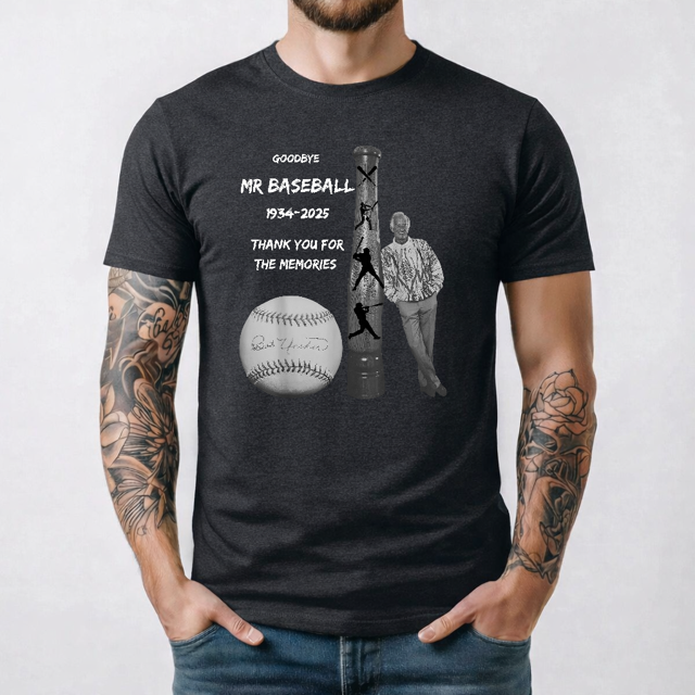 Bob Uecker Mr T-Shirt Unisexe Légende du Baseball Rangée avant Fierté des Diffuseurs V80253, jusqu'à la Taille 3TG.