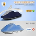 thumbnail image 4 of 600D Jet Ski Cover - Trailerable, Waterproof, Fits Seadoo, Yamaha, Jet Ski Watercraft (103"-115", 1 or 2 Seater), Gray & Navy, 4 of 7