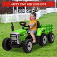 thumbnail image 1 of Kojooin Kids Ride On Tractor with Detachable Trailer, 12V Electric Ride On Toy with Remote Control and LED Headlights, 1 of 8