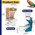 thumbnail image 3 of 2 Pcs Bird Feeders Water Dispenser Set, Automatic Parrot Feeder Drinker Cage Accessories, 3 of 7