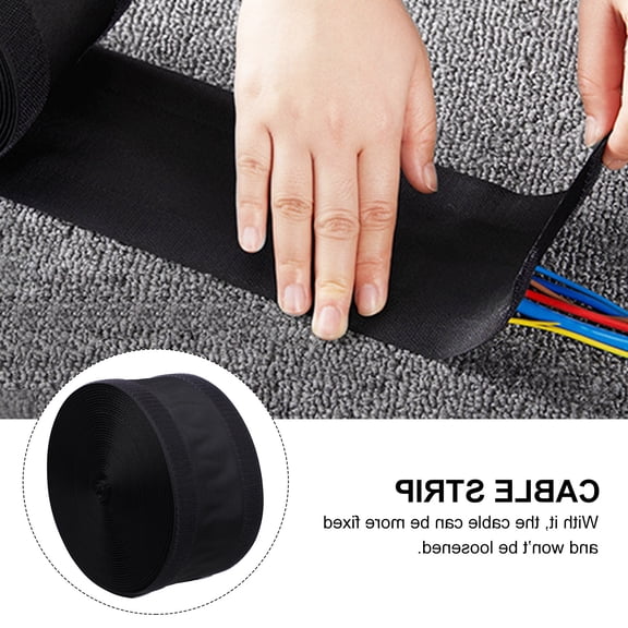 OULII 1Pc Floor Cable Cover Flexible Reusable Black Cable Protector for Home Use
