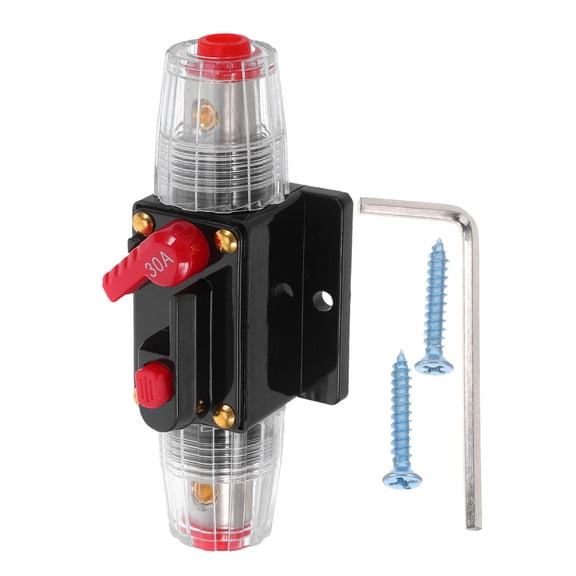 FOMIYES 1Set Inline Circuit Breaker Manual Reset Fuse Holder Quick Overload Protection for Car