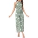 thumbnail image 1 of INSPIRAR CHIC Mono Casual Sin Mangas para Mujer con Patrón Boho, Cuello Halter con Lazo, Pantalones de Pierna Ancha con Abertura M Verde, 1 of 6