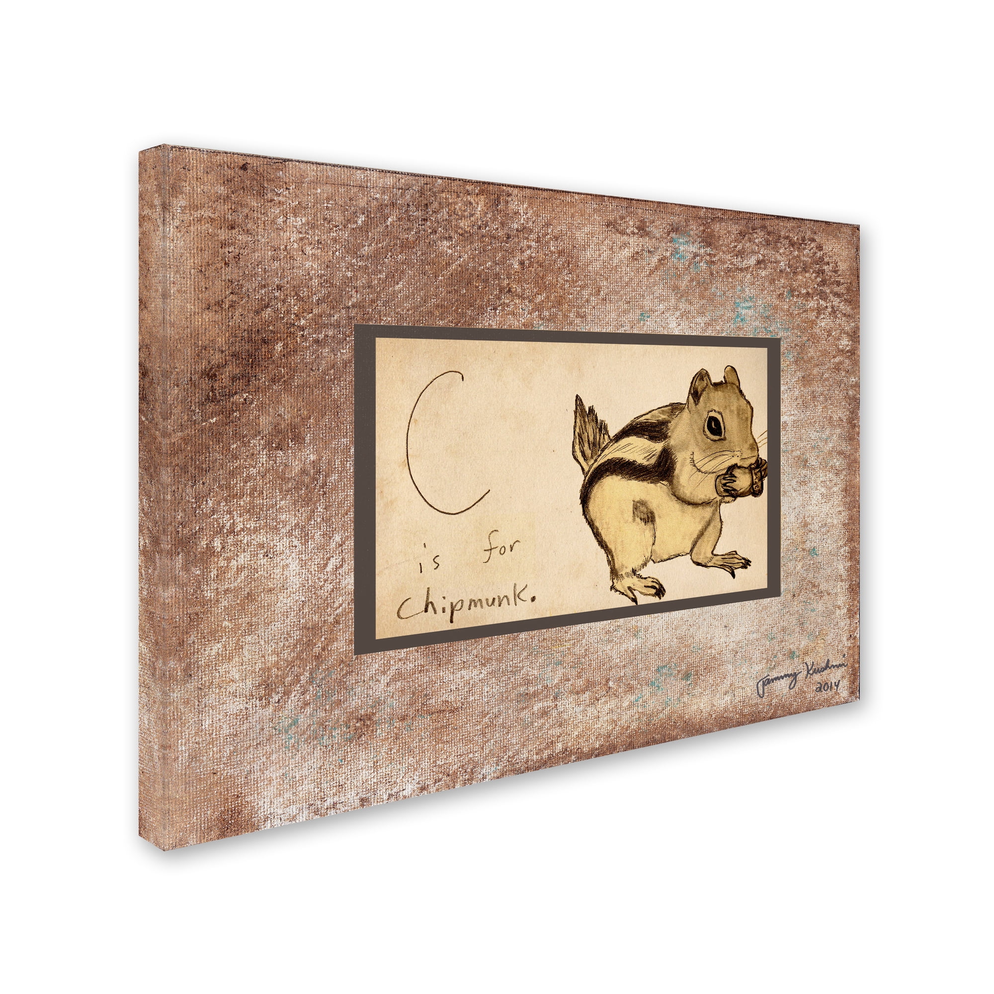 Trademark Fine Art 35 x 47 Canvas Art ' C is For Chipmunk ' by Tammy Kushnir