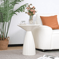 thumbnail image 6 of Pedestal Drink Table, Small Round Martini Table, Metal End Table for Small Space, Living Room, White, 6 of 7