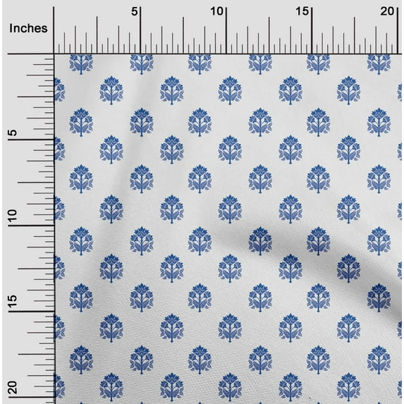 oneOone Cotton Cambric Medium Blue Fabric Block Fabric For Sewing Printed Craft Fabric By The Yard 56 Inch Wide